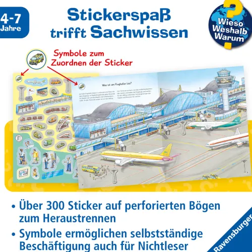 Ravensburger Verlag Stickerhefte*Wieso? Weshalb? Warum? Stickerheft - Flugzeuge