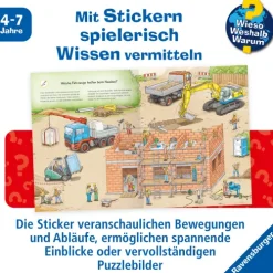 Ravensburger Verlag Stickerhefte*Wieso? Weshalb? Warum? Stickerheft: Fahrzeuge auf der Baustelle