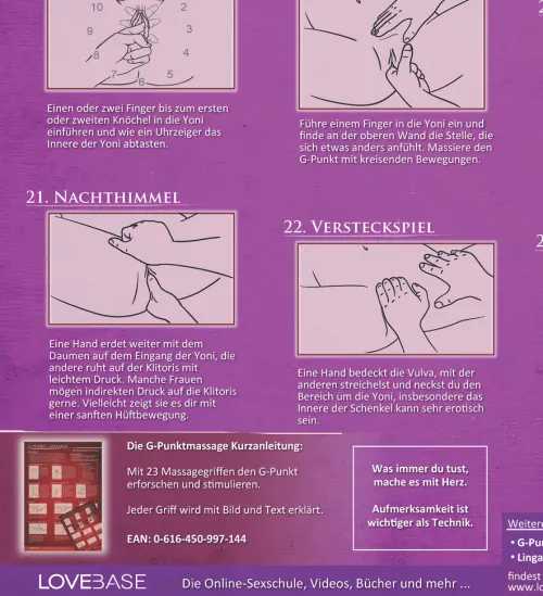 LoveBase-Media Achtsamkeit & Gesundheit-Yoni-Massage Kurzanleitung (2020) - 23 Massage-Techniken für die Tantramassage und mehr Genuss beim Sex - Praktische Schnellübersicht und Spickzettel -