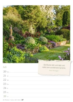Zauberhafte Gärten Wochenkalender 2026 - mit Zitaten*Harenberg New