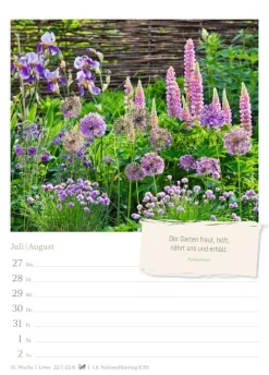 Zauberhafte Gärten Wochenkalender 2026 - mit Zitaten*Harenberg New