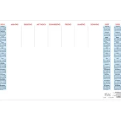 teNeues Calendars & Stationery GmbH & Co. KG Wochenkalender*Zettler Schreibunterlage ohne Schutzleiste 2026 - Schreibtischunterlage 60 × 37 cm, Wochenplaner undatiert, mit Dreijahresübersicht 2026-2028, Kartonunterlage, Druck rot/blau/schwarz, FSC