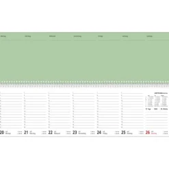 teNeues Calendars & Stationery GmbH & Co. KG Wochenkalender-Zettler Tischquerkalender 1W/2S Perfo XL Rot 2026 - Bürokalender 36x11 cm, Wochenkalender mit 1 Woche auf 2 Seiten, deutschem Kalendarium, Stundeneinteilung 7-20 Uhr, perforierte Tagesblätter