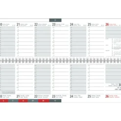 teNeues Calendars & Stationery GmbH & Co. KG Wochenkalender-Zettler Tischquerkalender 1W/2S Register 2026 - Wochenkalender 32 × 11 cm, 1 Woche auf 2 Seiten mit Monatsregisterschnitt & Halbstundeneinteilung 6-21 Uhr, FSC-zertifiziert